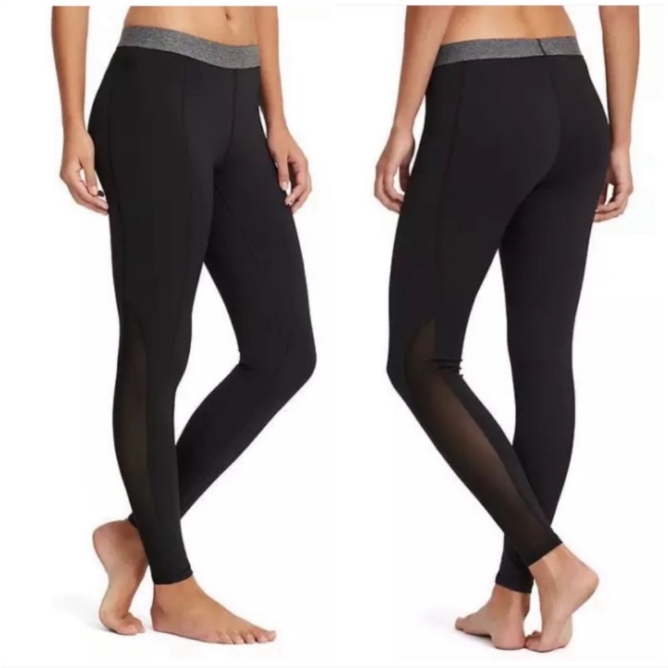 Athleta + Derek Lam 10c Merge Tight Black Mesh Legging